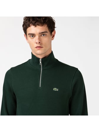Lacoste Erkek Regular Fit Yarım Fermuarlı Koyu Yeşil Sweatshirt