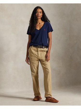 Polo Ralph Lauren Pamuklu Kadın V Yaka Tişört