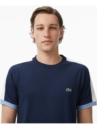 Lacoste Erkek Regular Fit Bisiklet Yaka Renk Bloklu Lacivert T-Shirt