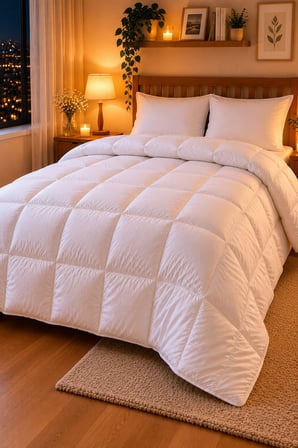 LuxeSleep Çift Kişilik Microfiber Yorgan – Sıcacık Ultra Yumuşak Kuş Tüyü Hissi