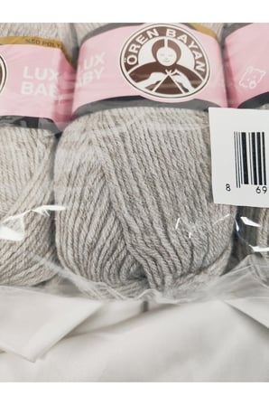 LUX BABY Gümüş El Örgü İpi Art NO:3010 - Nm:3.4 - 100gr. 340mt. (3 Adet) - Renk: 010