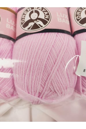 LUX BABY Bebe Pembe El Örgü İpi Art NO:3010 - Nm:3.4 - 100gr. 340mt. (3 Adet) - Renk: 093