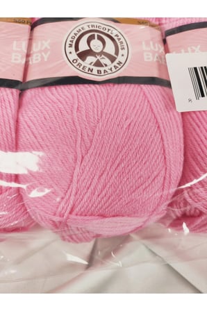 LUX BABY Şeker Pembe El Örgü İpi Art NO:3010 - Nm:3.4 - 100gr. 340mt. (3 Adet) - Renk: 110