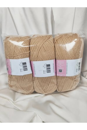 LUX BABY Bej El Örgü İpi Art NO:3010 - Nm:3.4 - 100gr. 340mt. (3 Adet) - Renk: 114
