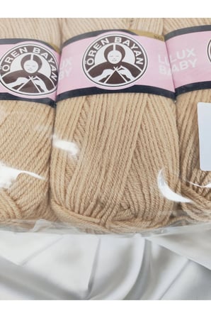LUX BABY Bej El Örgü İpi Art NO:3010 - Nm:3.4 - 100gr. 340mt. (3 Adet) - Renk: 114