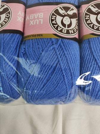 LUX BABY Kot Mavisi El Örgü İpi Art NO:3010 - Nm:3.4 - 100gr. 340mt. (3 Adet) - Renk: 015