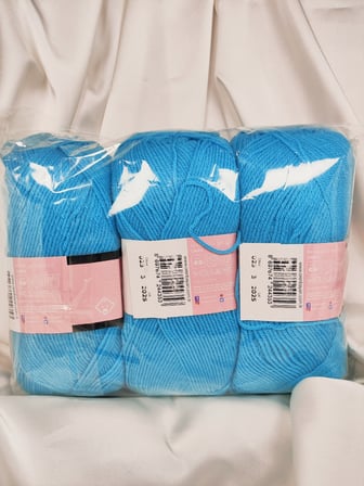 LUX BABY Turkuaz Mavi El Örgü İpi Art NO:3010 - Nm:3.4 - 100gr. 340mt. (3 Adet) - Renk: 023