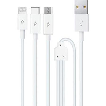ttec Trio 3'Lü Şarj Kablosu  Lightning / Type-C / Micro / USB-A 2DK7521