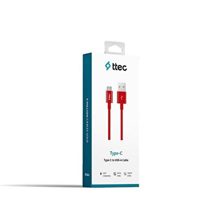 ttec Type-C  Şarj ve Data Kablosu 120cm 2DK12