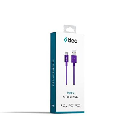 ttec Type-C  Şarj ve Data Kablosu 120cm 2DK12