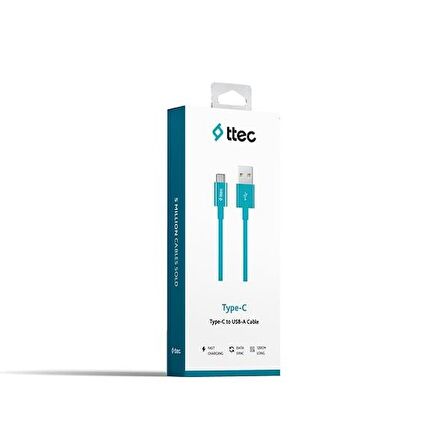 ttec Type-C  Şarj ve Data Kablosu 120cm 2DK12