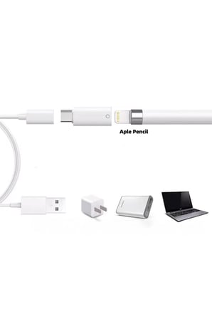 iPad için Uygun, Lightning Type-c Erkek Kalem Dönüştürücü Kaleme Şarj Adaptörü