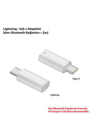 iPad için Uygun, Lightning Type-c Erkek Kalem Dönüştürücü Kaleme Şarj Adaptörü