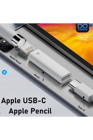 iPad için Uygun, USB-C'den Kalem Dönüştürücü Kaleme Şarj Adaptörü