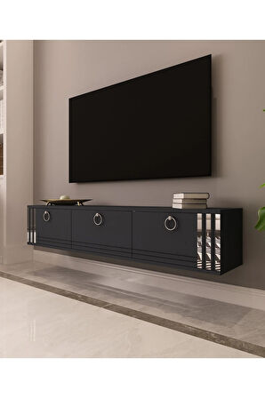 Hari Tv Ünitesi Duvara Monte Gümüş | Antrasit - Antrasit