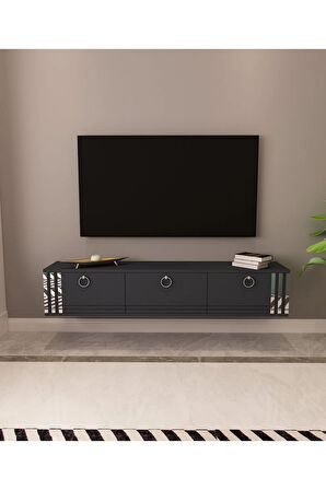 Hari Tv Ünitesi Duvara Monte Gümüş | Antrasit - Antrasit