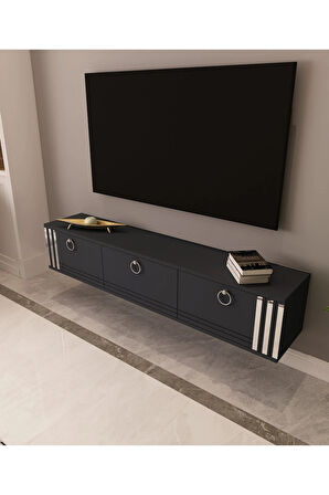 Hari Tv Ünitesi Duvara Monte Gümüş | Antrasit - Antrasit