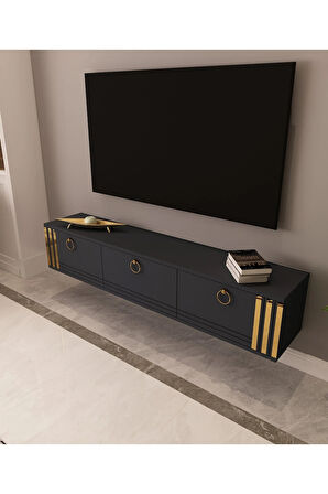 Sahran Tv Ünitesi Duvara Monte Altın | Antrasit - Antrasit