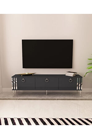 Lora Tv Ünitesi Gümüş | Antrasit - Antrasit