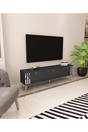 Lora Tv Ünitesi Gümüş | Antrasit - Antrasit