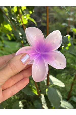 Açık Mor Çiçek Hibisküs Büyük Boy Mandal Toka