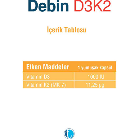 D3K2 60 Yumuşak Kapsül D Vitamini K2 Vitamini
