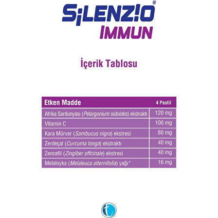Immun 16 Pastil Afrika Sardunyası Zerdeçal Kara Mürver Zencefil
