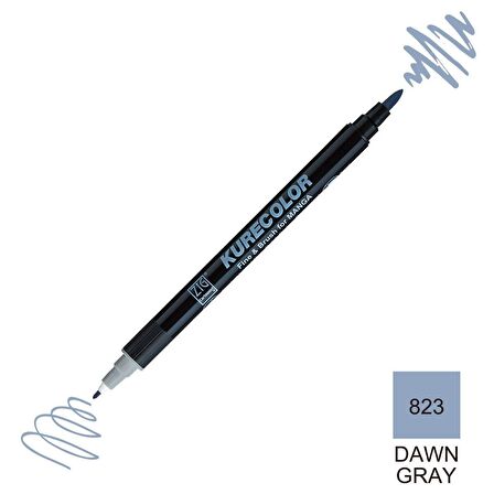 Zig Kurecolor Mangaka Fine&Brush Çift Taraflı Kalem CNKC-2200 No 823 Dawn Gray