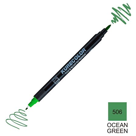 Zig Kurecolor Mangaka Fine&Brush Çift Taraflı Kalem CNKC-2200 No 506 Ocean Green