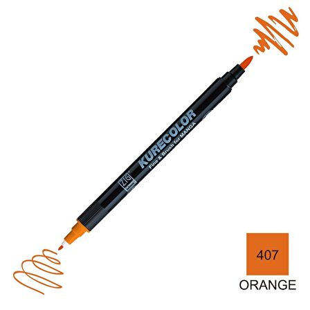 Zig Kurecolor Mangaka Fine&Brush Çift Taraflı Kalem CNKC-2200 No 407 Orange