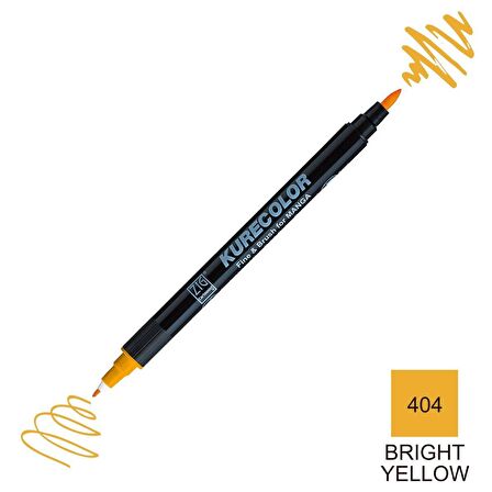 Zig Kurecolor Mangaka Fine&Brush Çift Taraflı Kalem CNKC-2200 No 404 Bright Yellow
