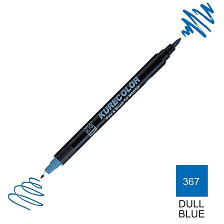 Zig Kurecolor Mangaka Fine&Brush Çift Taraflı Kalem CNKC-2200 No 367 Dull Blue