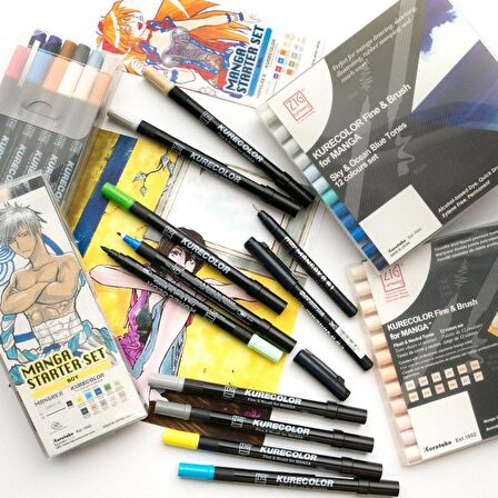 Zig Kurecolor Mangaka Fine&Brush Çift Taraflı Kalem CNKC-2200 No 334 Persian Green