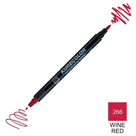 Zig Kurecolor Mangaka Fine&Brush Çift Taraflı Kalem CNKC-2200 No 266 Wine Red