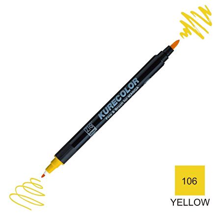 Zig Kurecolor Mangaka Fine&Brush Çift Taraflı Kalem CNKC-2200 No 106 Yellow