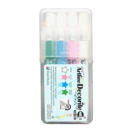 Artline Decorite Marker Kalem Düz Kesik Uç 3.0 4lü Set 4PSH1