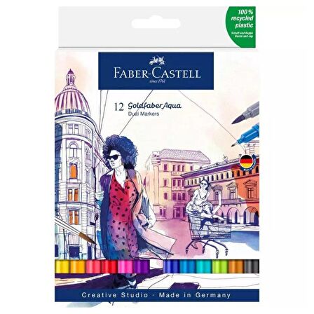 Faber Castell Goldfaber Aqua Çift Uçlu Marker Seti 12li Klasik