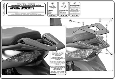 Kappa KE3160 APRILIA SPORTCITY 125200250 (04-08) Arka Canta Tasıyıcı