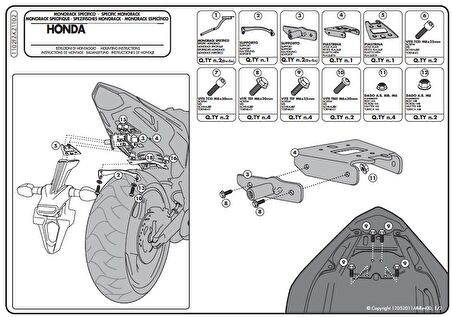 Kappa KZ1102 HONDA CBR 600F HORNET CB 600 (11-13) Arka Canta Tasıyıcı