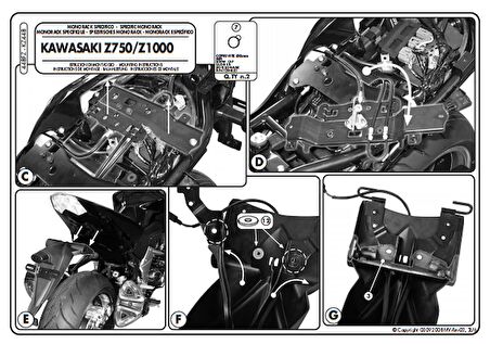 Kappa KZ448 Kawasakı Z 750 Z 1000 (07-13) Arka Canta Tasıyıcı
