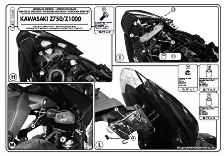 Kappa KZ448 Kawasakı Z 750 Z 1000 (07-13) Arka Canta Tasıyıcı