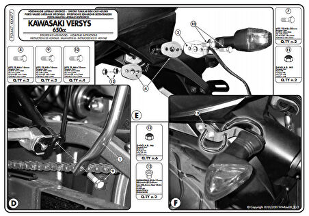 Kappa KLX447 Kawasakı VERSY 650 (06-09) Yan Canta Tasıyıcı