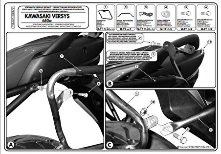 Kappa KLX447 Kawasakı VERSY 650 (06-09) Yan Canta Tasıyıcı