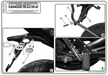 Kappa KLX449 Kawasakı ER6N ER6F 650 (09-11) Yan Canta Tasıyıcı