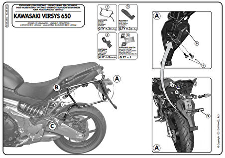Kappa KLXR450 Kawasakı VERSYS 650 (10-14) Yan Canta Tasıyıcı