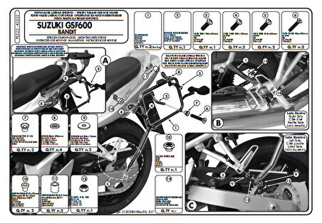 Kappa KL522 Suzukı GSF 600 BANDIT (0004) Yan Canta Tasıyıcı