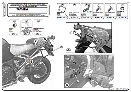 Kappa KLR367 YAMAHA XT 1200Z SUPERTENERE (10-15) Yan Canta Tasıyıcı