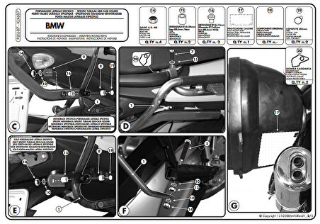 Kappa KLX687 Bmw F 800 S ST (06-15) Yan Canta Tasıyıcı