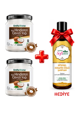 2 Adet Hindistan Cevizi Yağı 170ml  ( Keratin Özlü Şampuan 400ml Hediye ! )