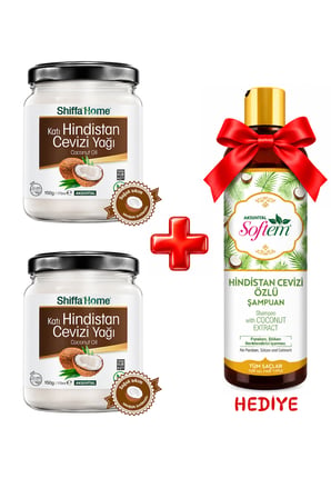 2 Adet Hindistan Cevizi Yağı 170ml  ( Hindistan Cevizi Özlü Şampuan 400ml Hediye ! )
